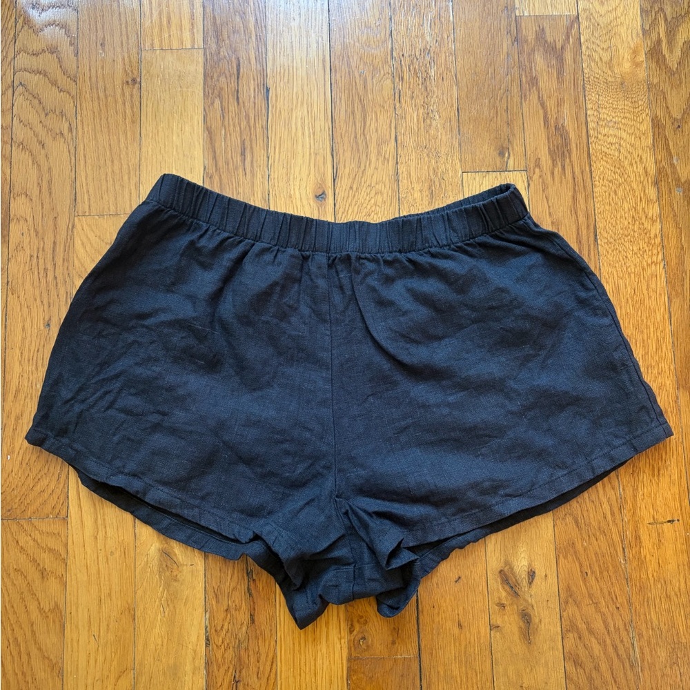 Reformation Black Elastic-Waist Shorts Size XS
